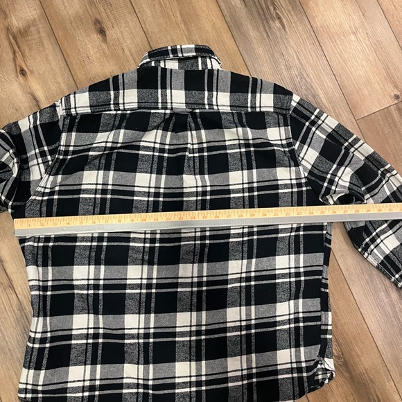 JACHS heritage flannel heavyweight black and white plaid shirt xxl - Picture 8 of 9